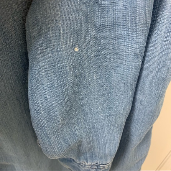 Forever 21 Button Front Chambray Light Wash Mini Shirt Dress Tunic Women’s S - Picture 12 of 13